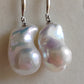 Classic baroque earring genuine freshwater pearl 13x22mm