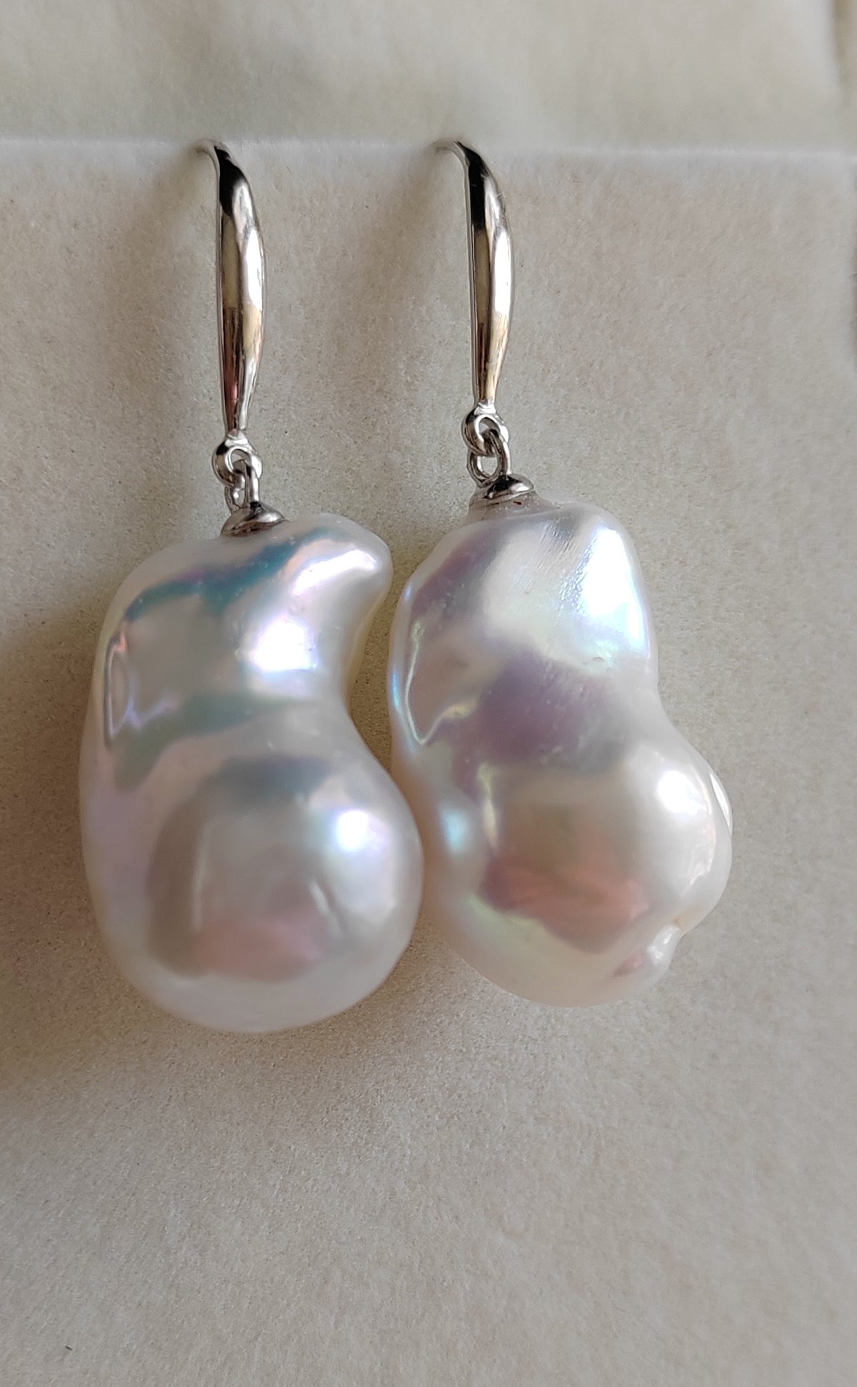 Classic baroque earring genuine freshwater pearl 13x22mm