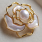 11.1mm genuine freshwater pearl Camellia brooch