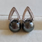 Modern style earrings genuine tahitian south sea pearls 10.4mm round