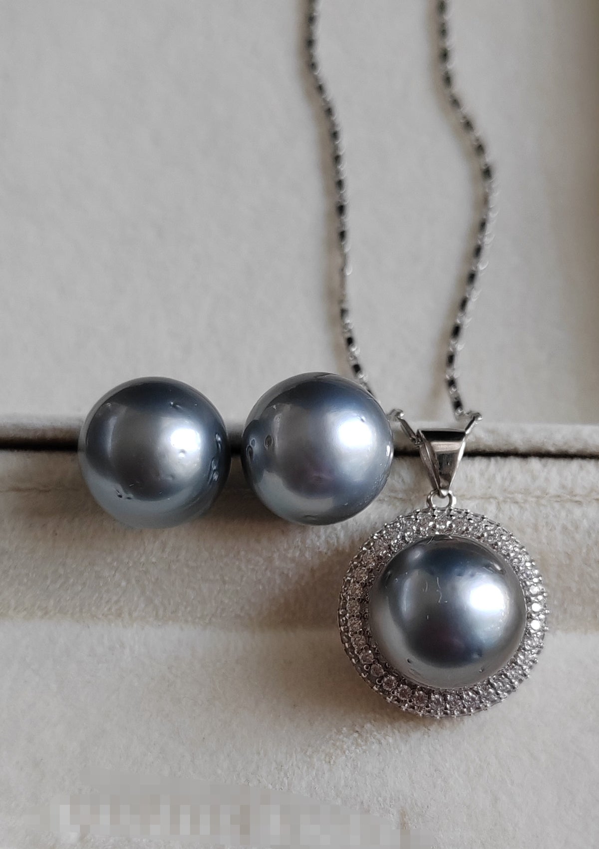12-12.2mm Genuine tahitian sea pearls classic jewellry set