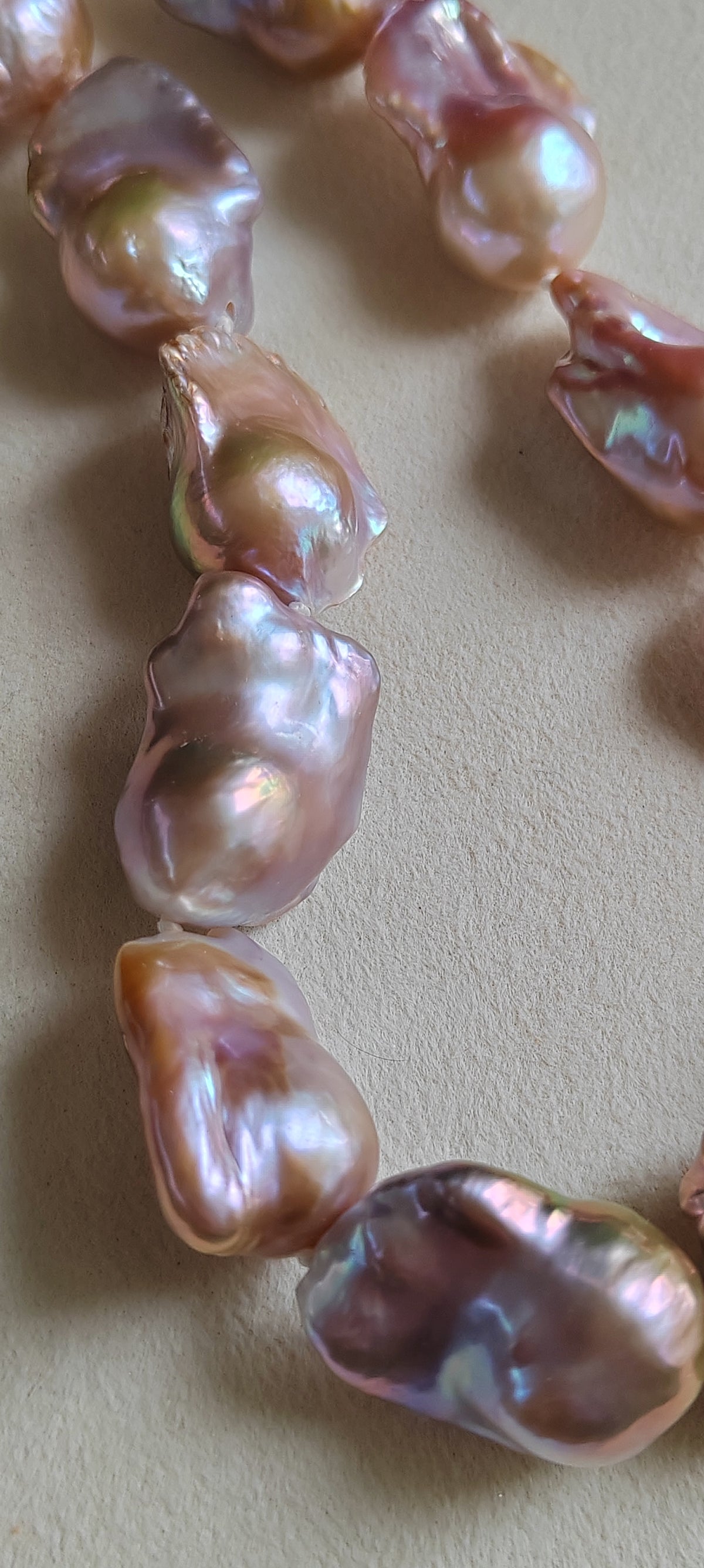 15.5-19.2mm Genuine freshwater pearl big baroque necklace
