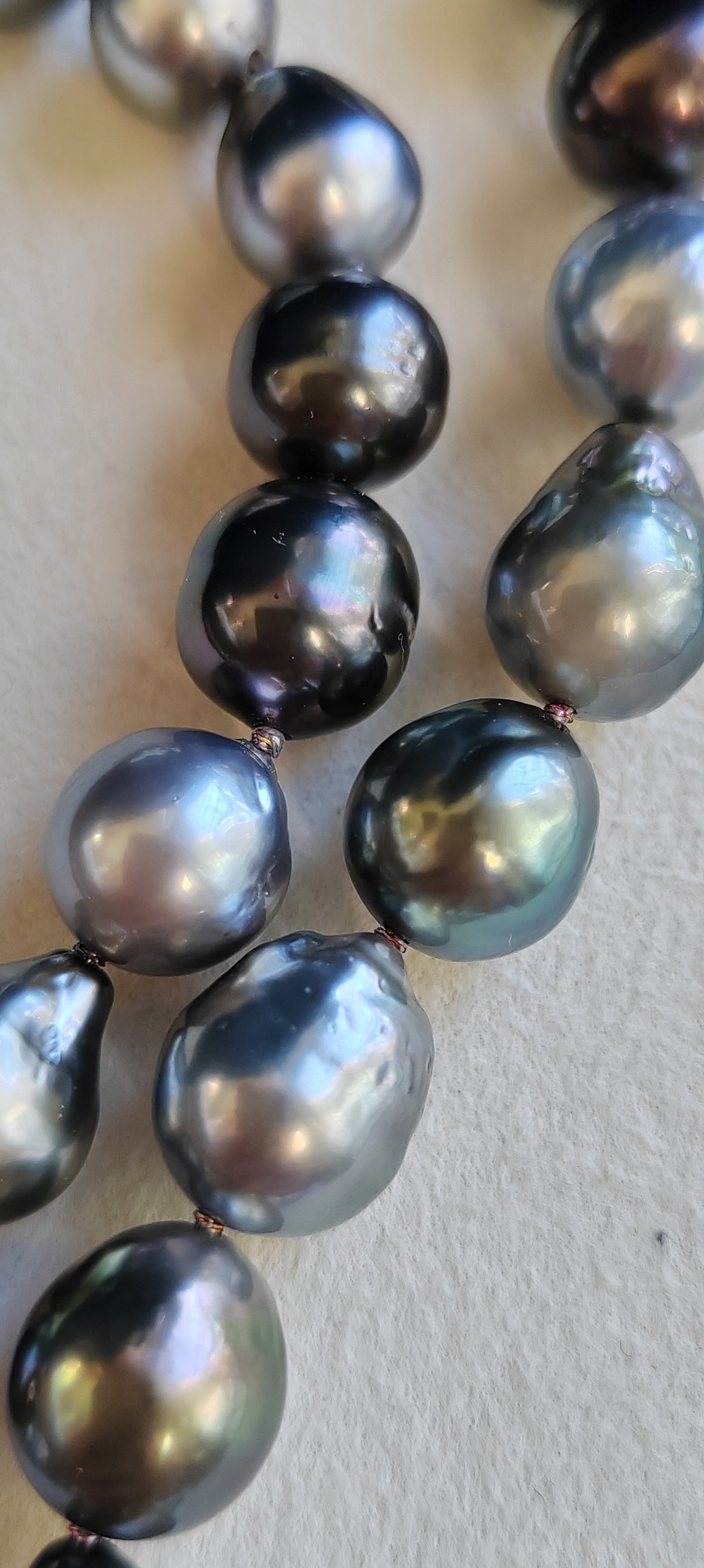 9.3-12mm Genuine Tahitian south sea pearls Baroque necklace