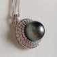 11.6mm Genuine tahitian south sea pearl luxury style necklace silver