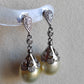 10.7mm Genuine south sea pearls elegant earrings silver