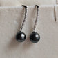 7.7mm Genuine tahitian south sea pearls Round classic dangling earrings