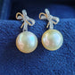 18k gold earrings genuine golden south sea pearls 10mm round