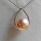 12mm Genuine freshwater pearl classic necklace Peach
