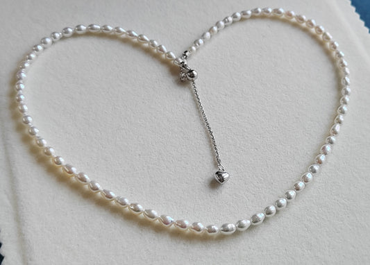 4-4.5mm Genuine freshwater keshi pearls classic necklace