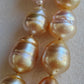 8.2-11.7mm Genuine golden south sea pearls classic baroque necklace