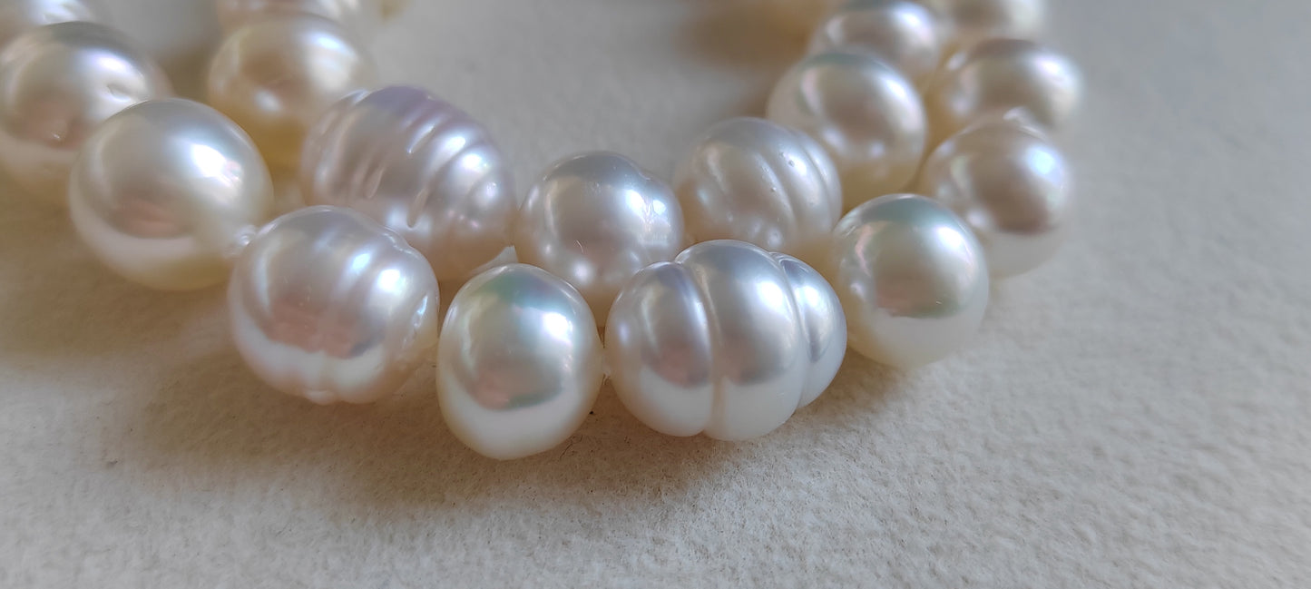 9.3-14.5mm Genuine south sea white pearls designer necklace