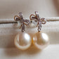 18k gold earrings genuine golden south sea pearls 10mm round