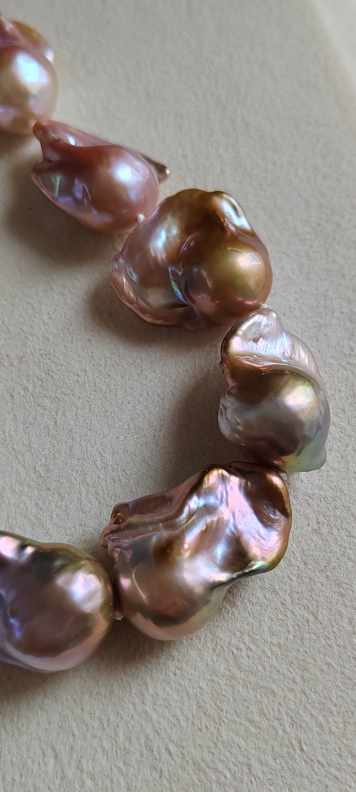 15.5-19.2mm Genuine freshwater pearl big baroque necklace