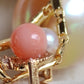 'Sunset' 18k gold diamond pendant genuine golden south sea pearl and Coral