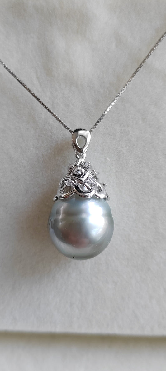 12.5mm Genuine tahitian south sea pearl necklace