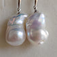 Classic baroque earring genuine freshwater pearl 13x22mm