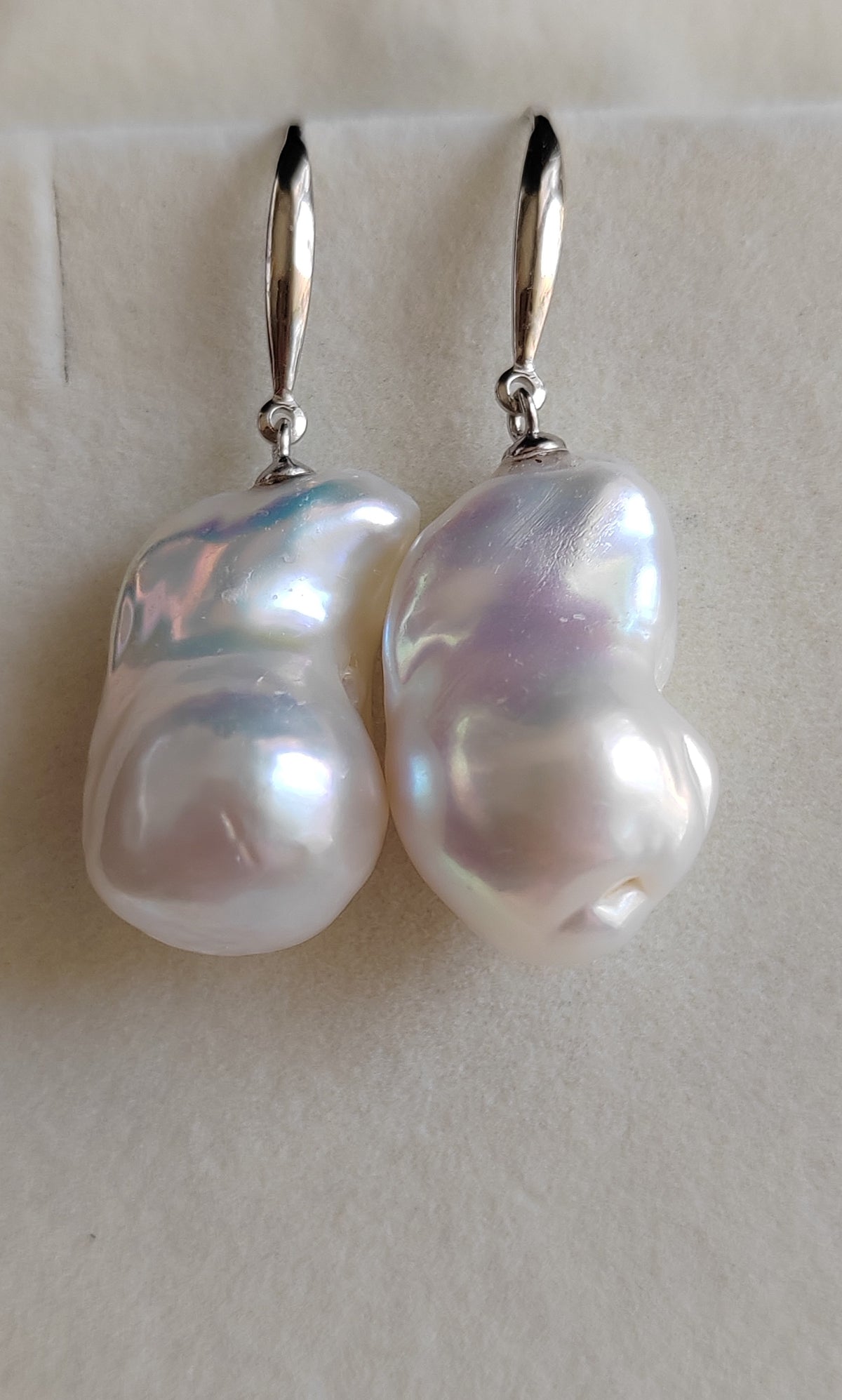 Classic baroque earring genuine freshwater pearl 13x22mm