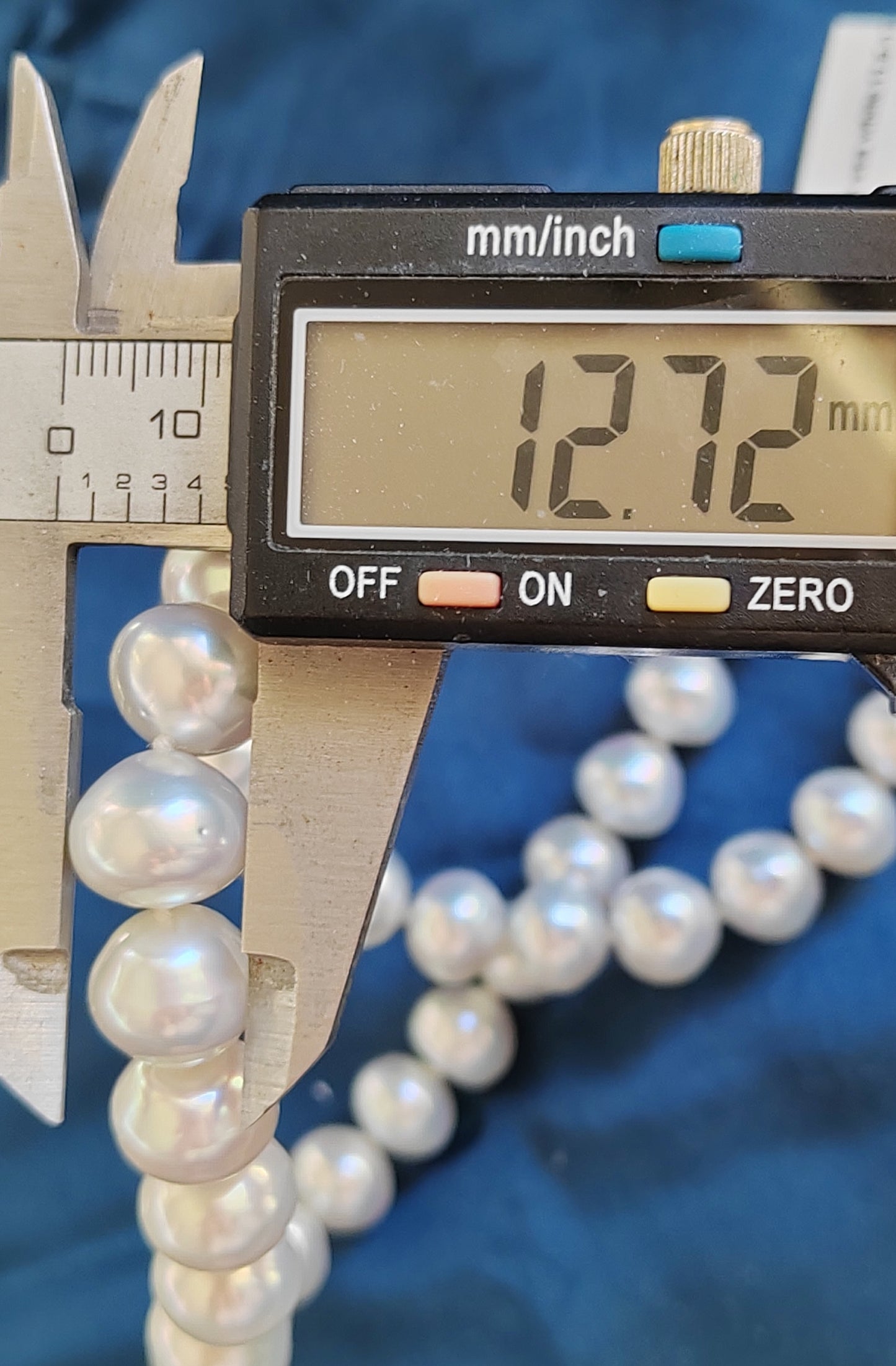 11-12.7mm Genuine south sea white pearl necklace 9K gold