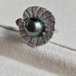 'Green lotus' adjustable ring genuine tahitian south sea pearl 9.3mm
