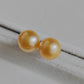 8.8mm Genuine golden south sea pearls Essential earrings studs