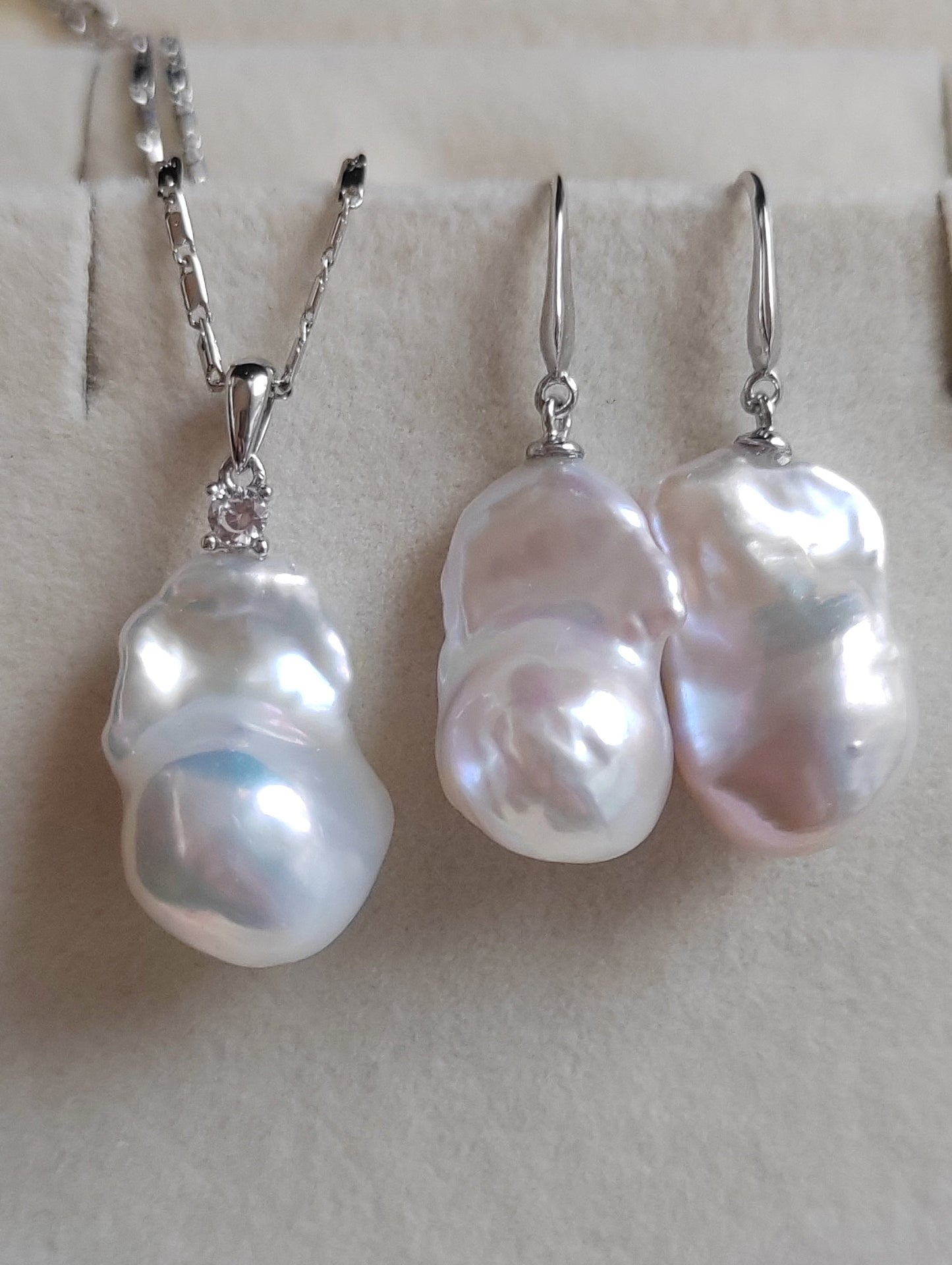 Classic baroque jewelry set Genuine freshwater pearl 12-13mm x20mm