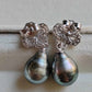 'Silver Clovers' Jewellry set Genuine tahitian sea pearls 9.6-9.9mm