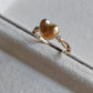 'A golden heart' 14k gold ring genuine golden south sea Keshi pearl 'Wild' 2.6ct