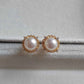 6.4mm Genuine akoya saltwater pearls earrings
