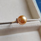 10.9mm Genuine golden south sea pearl 18k gold solitaire ring