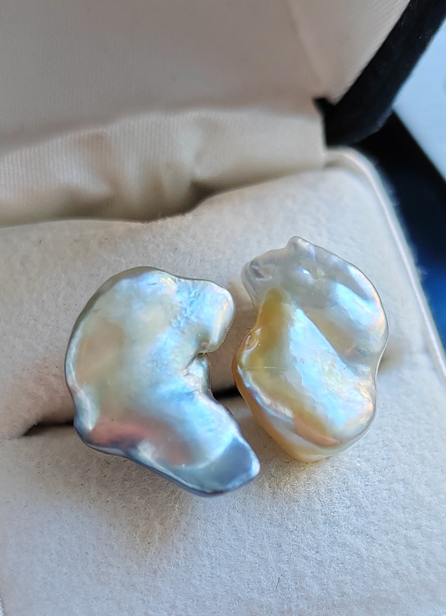 18k gold 'Wild' earrings genuine Australian south sea Keshi pearls 8.3ct