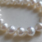 9-10.5mm Genuine Australian south sea white pearls baroque strand necklace