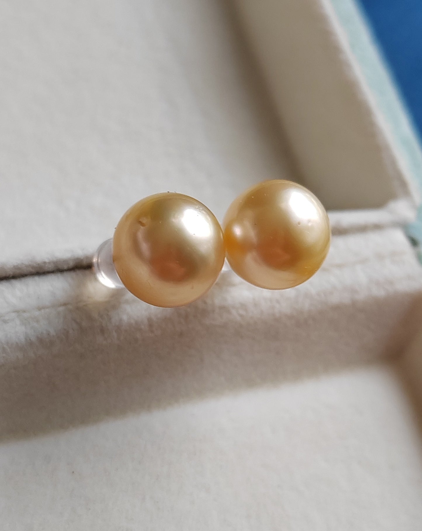 10mm Genuine golden south sea pearls Essential earrings studs 14k gold