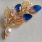 'Early Autumn' brooch genuine south sea white pearl 9.7mm