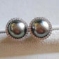 10.1mm Genuine tahitian sea pearls two way earrings