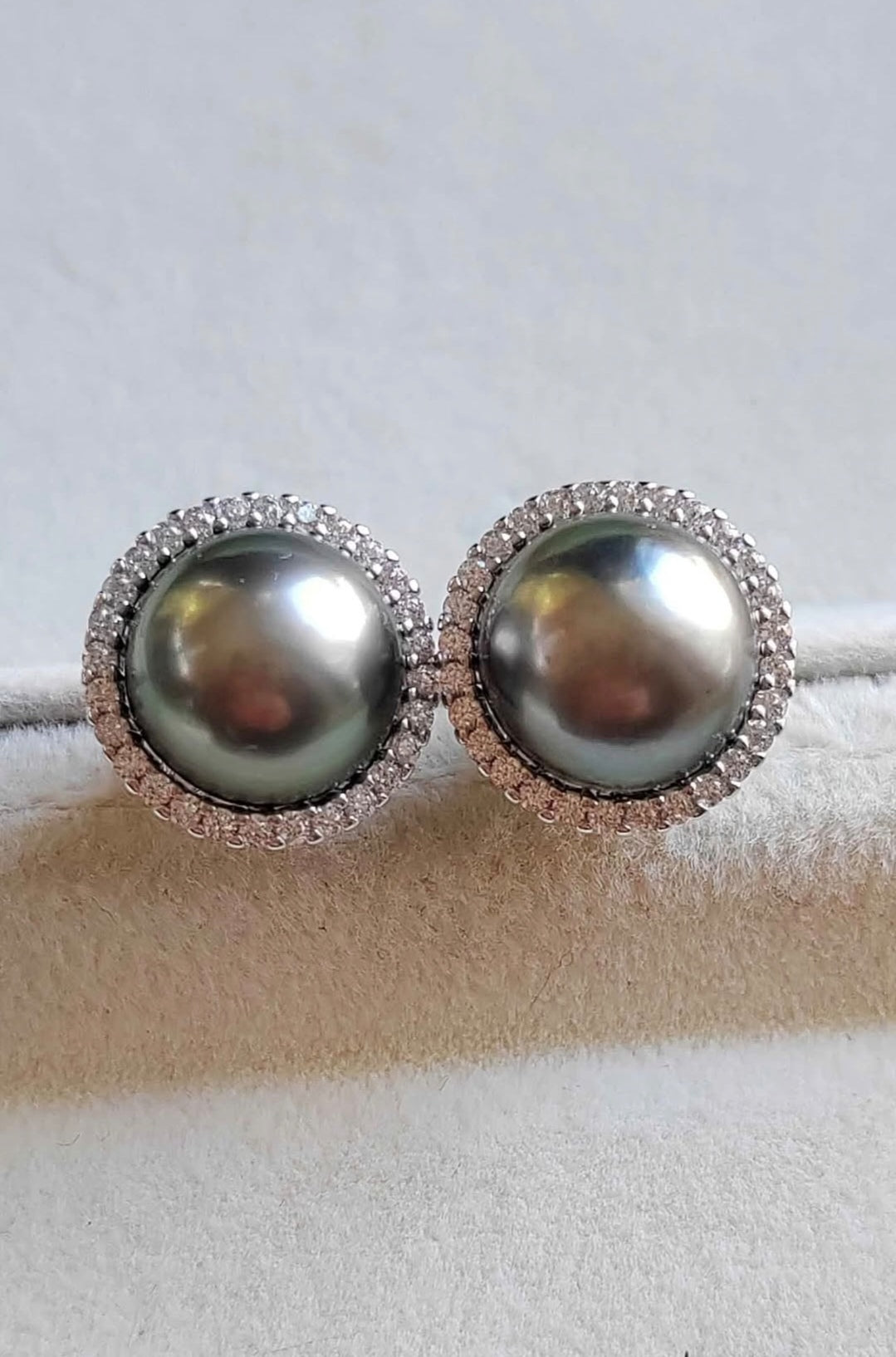10.1mm Genuine tahitian sea pearls two way earrings