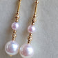 'Glittering' earrings 18k gold genuine Japanese akoya pearls 4.5-8.3mm AAA+