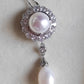 Elegant French style brooch & necklace genuine freshwater pearls 9.8-10.9mm