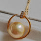 11.5mm Genuine golden south sea pearl 9k gold 'Moon' pendant