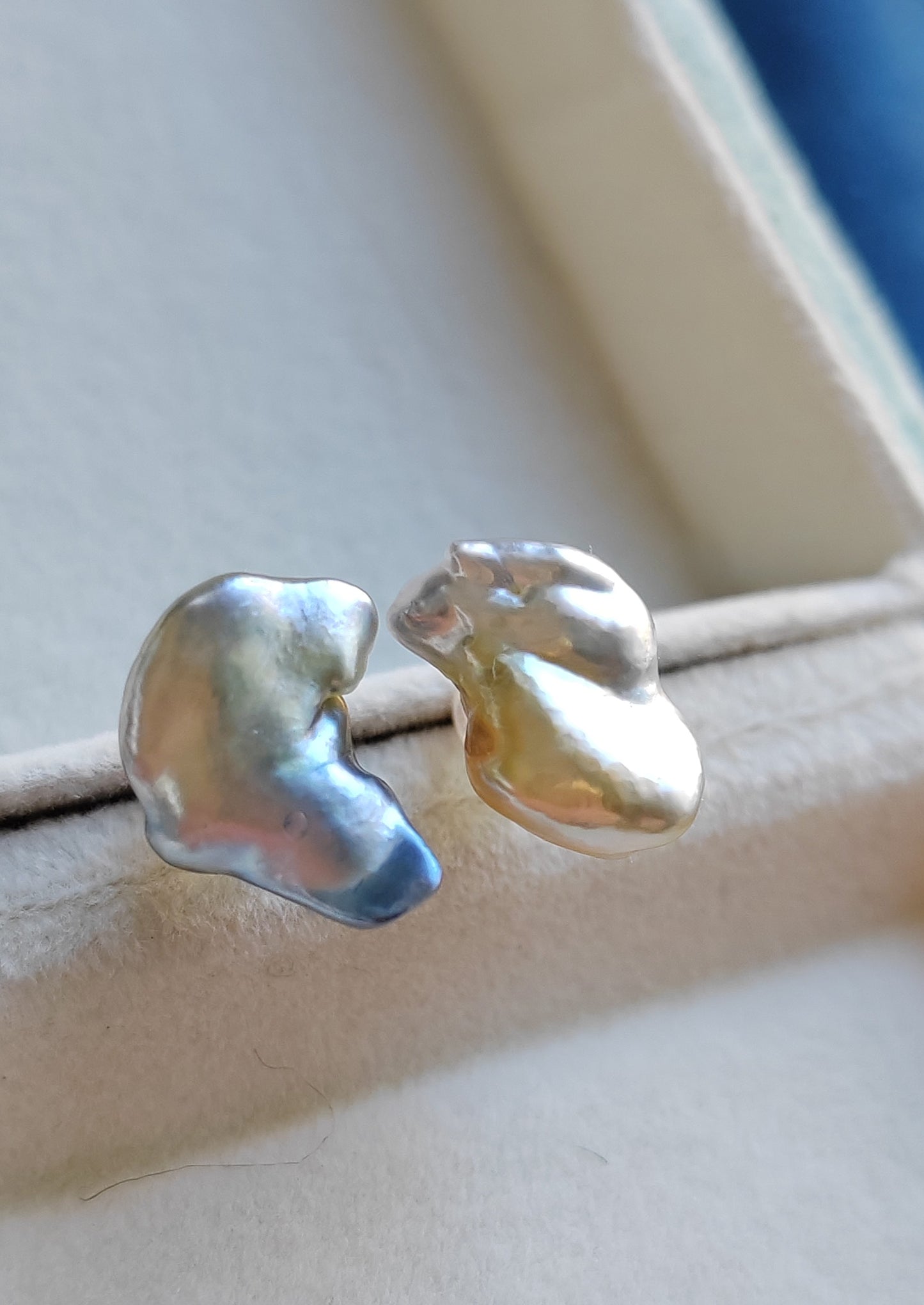 18k gold 'Wild' earrings genuine Australian south sea Keshi pearls 8.3ct