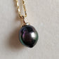 18k gold pendant genuine Mangareva tahitian south sea pearl 9.8x11.4mm