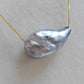 'Wild' 18k gold solitaire necklace Genuine tahitian Keshi pearl 11.2x22mm