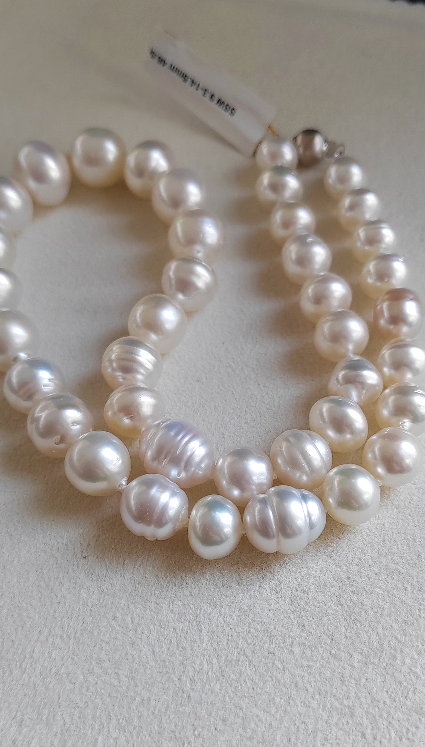 9.3-14.5mm Genuine south sea white pearls designer necklace
