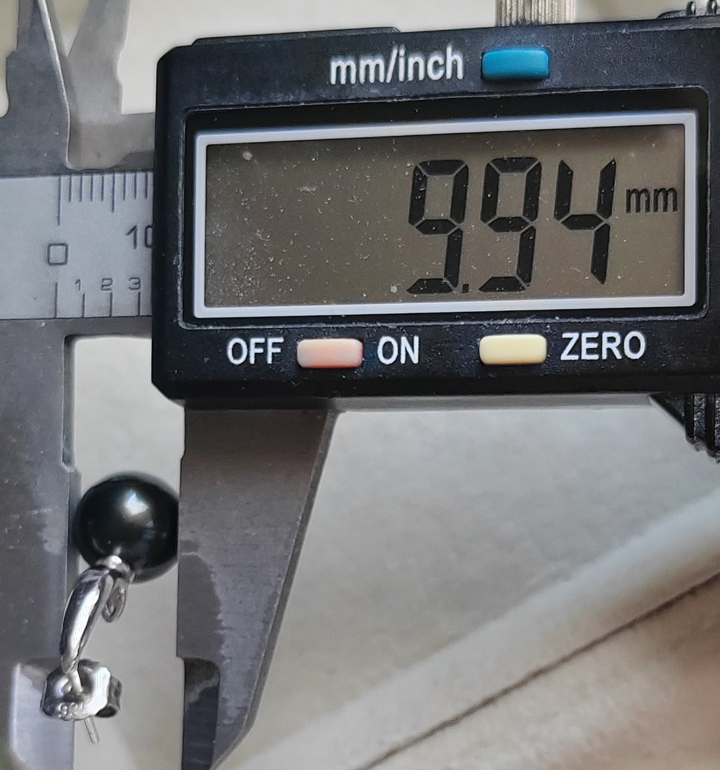 9.9mm Genuine tahitian south sea pearls round classic earrings sterling silver