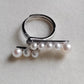 3.8-5.9mm Genuine freshwater pearls adjustable ring silver