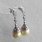 10.7mm Genuine south sea pearls elegant earrings silver
