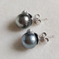 9.3mm Genuine tahitian south sea pearls silver earrings