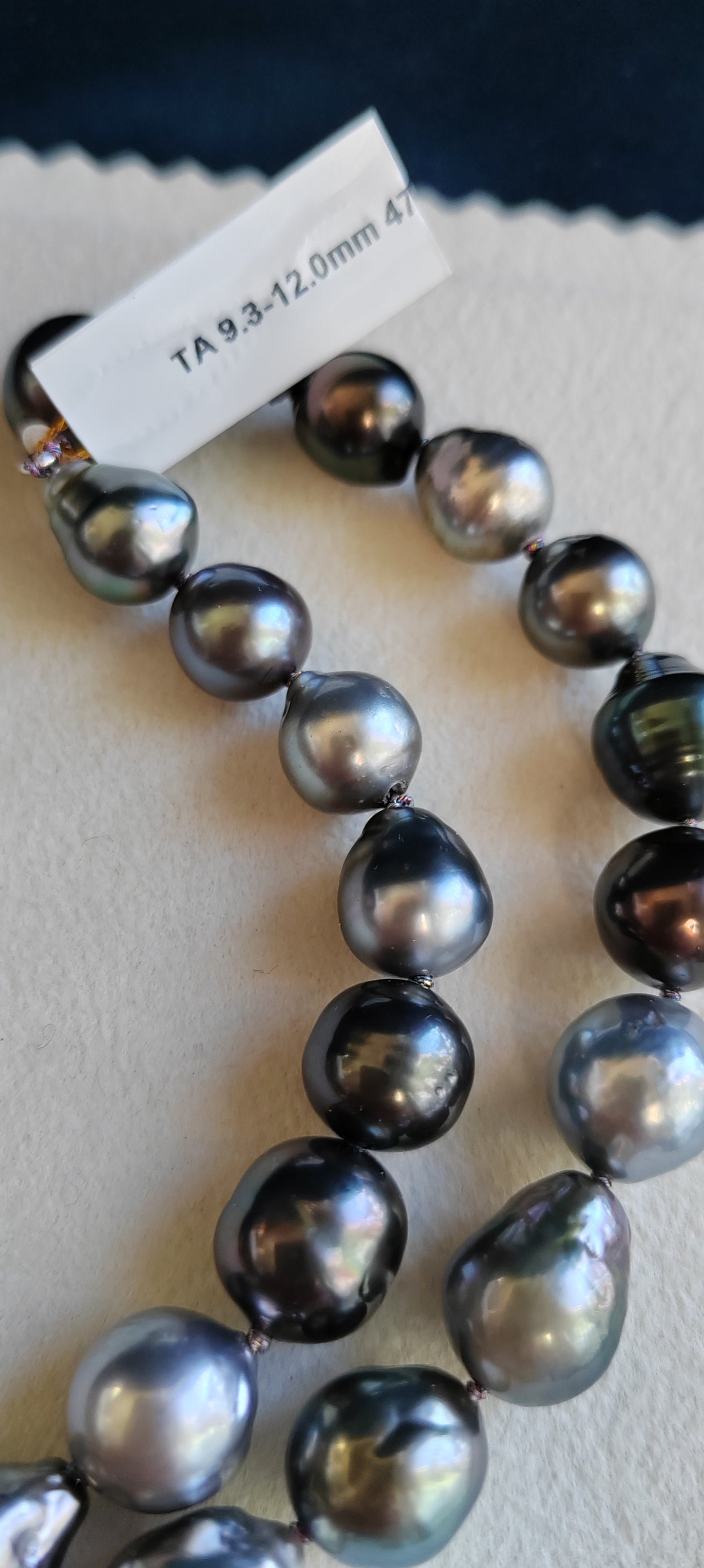 9.3-12mm Genuine Tahitian south sea pearls Baroque necklace