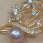 Clearance Lily brooch genuine freshwater pearl 10.8mm