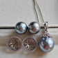 Classic Jewellry set Genuine tahitian sea pearls 10.3-13.1mm