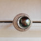 'Moon' ring genuine tahitian pearl 9.4mm